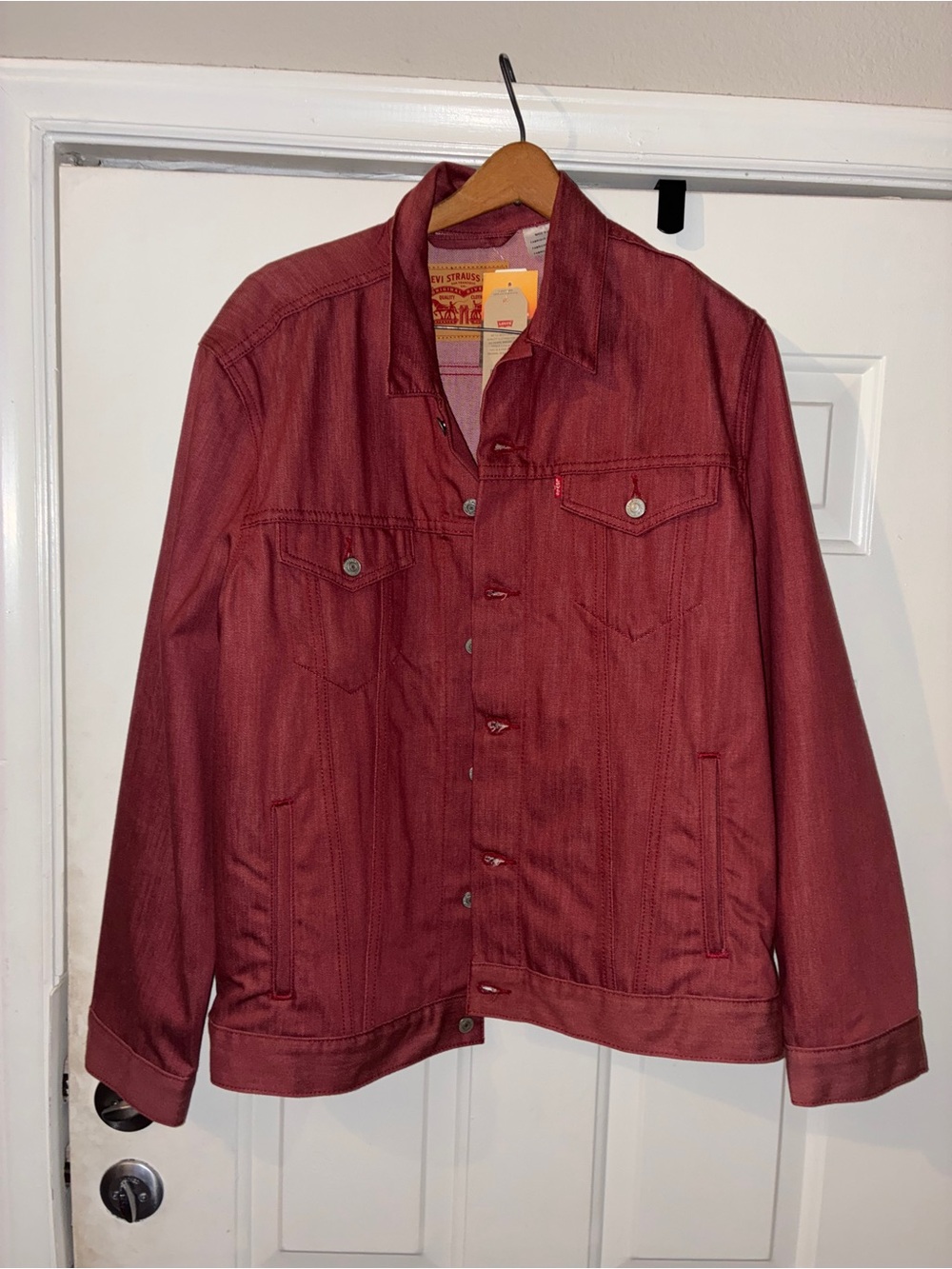Levi's Men's Burgundy Denim Jacket